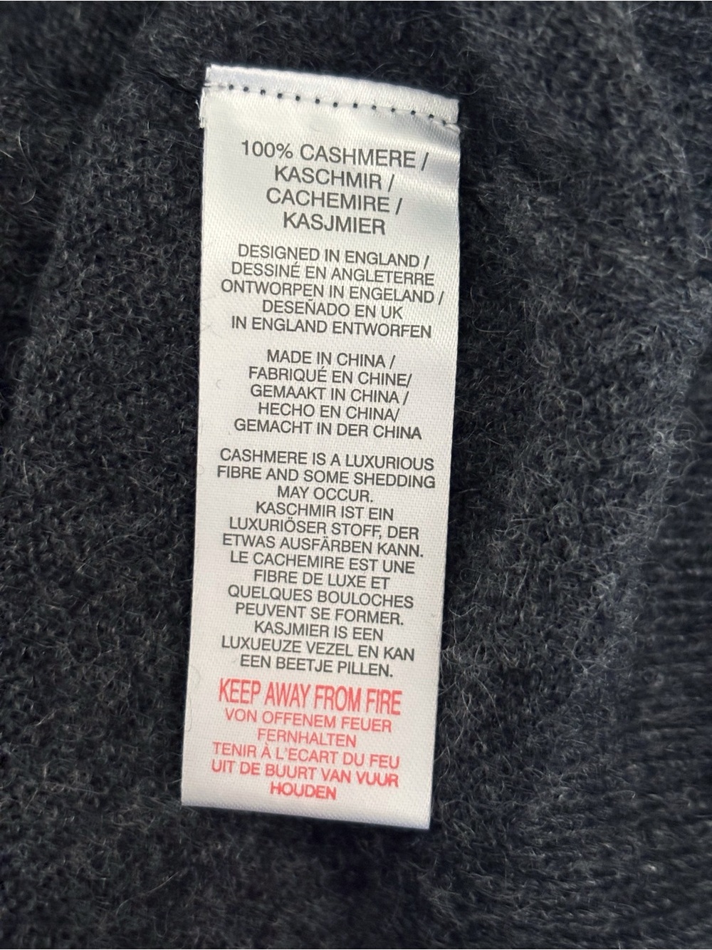 Brodie Charcoal Grey Rainbow Foil Hoodie Cashmere Sweater Small NEW NWT - Picture 5 of 6